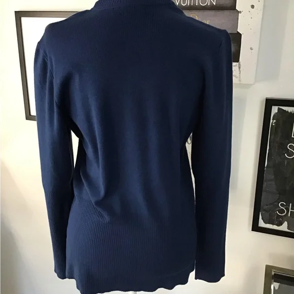Boston Proper Navy Blue Turtleneck Sweater - Picture 3 of 3